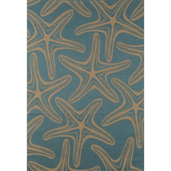 Standalone 4 x 6 ft. Plymouth Collection Starfish Flat Woven Indoor & Outdoor Area Rug, Blue ST2590119